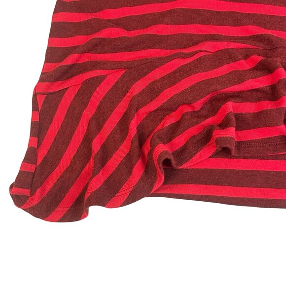 CAbi Sweet Talk Tee Women’s Size L Garnet Red Stripe Short Sleeve Shirt Peplum - Picture 9 of 12